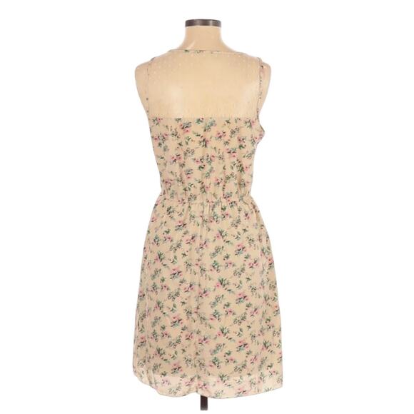 NWT Maurices Lightweight Mesh Back Ruffle Dress Medium Floral Ivory Pink - Picture 4 of 16